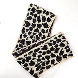 Betsey‎ Johnson Animal Print Knit Infinity Scarf Glam Maximalism Cheetah Leopard
